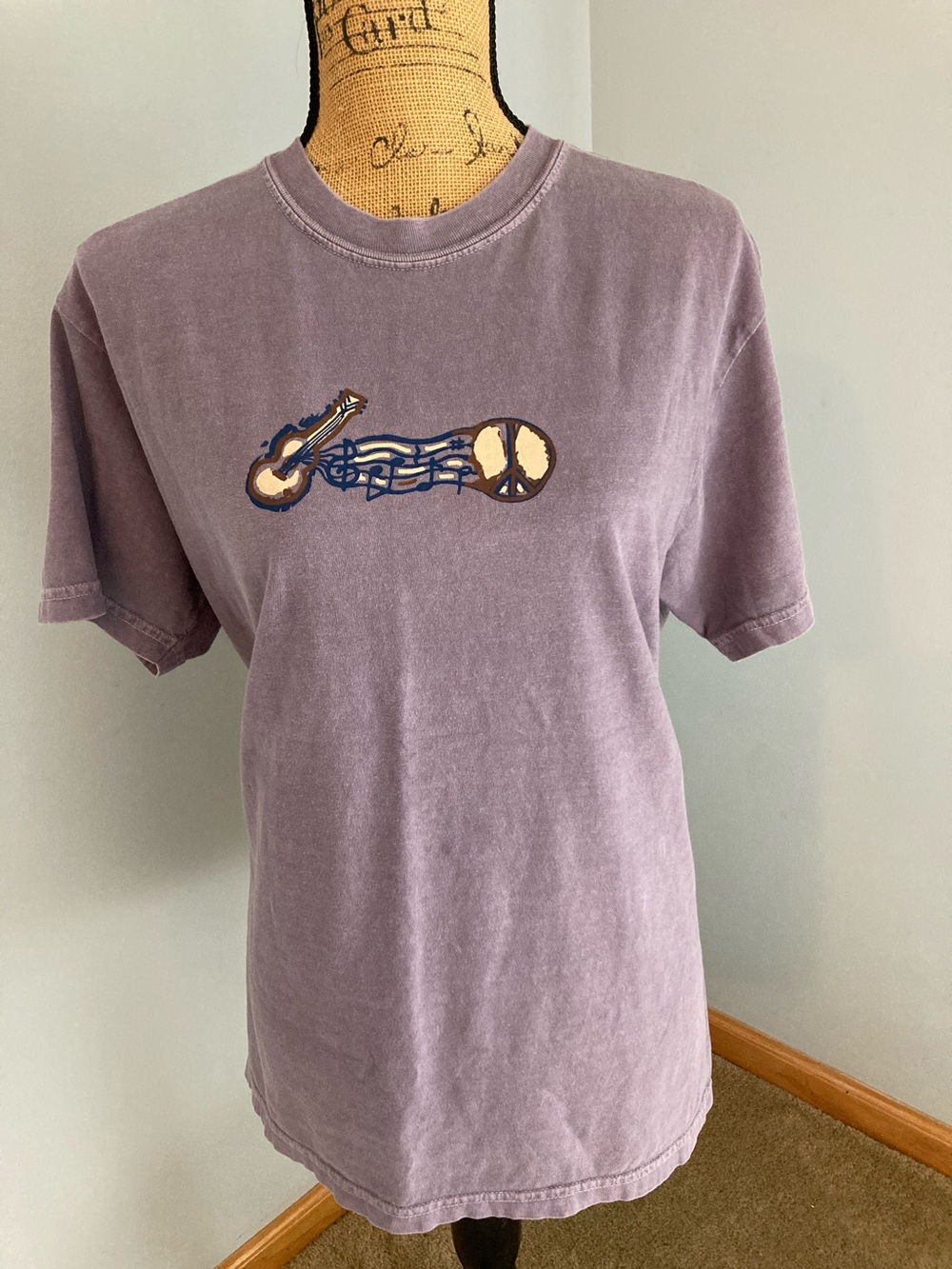 Roth Shirt Co. Relaxed Lavender Graphic Short Sleeve Tee Men Size L